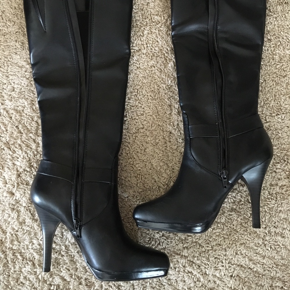 Black Leather Boot Heels